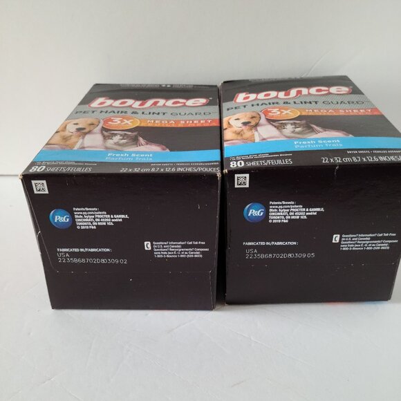 BOUNCE PET HAIR AND LINT GUARD MEGA DRYER SHEETS - FRESCH SCENT- 80 CT PER BOX - Picture 5 of 8